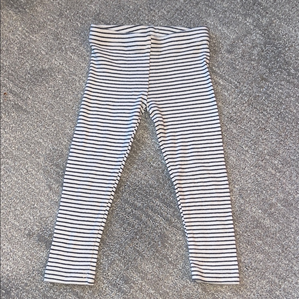 Carter's Black & White Striped Girls Leggings